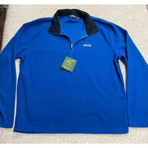 NWT Regatta Great Outdoors Mens Size XL Quarter Zip Fleece Athletic Blue